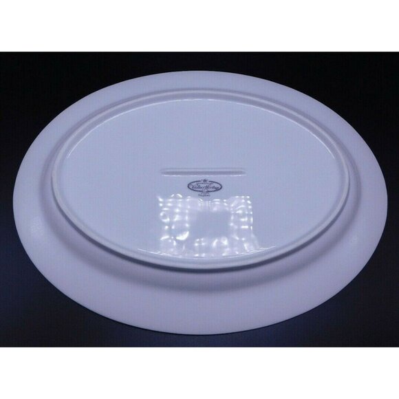 Wallace Heritage Daphne Oval Platter 14.5" X 10 7/8" Porcelain White Floral Trim - Picture 2 of 4